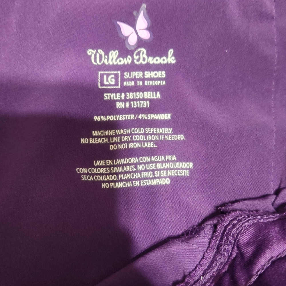 Willow Brook By Super Shoes Large Womens Purple Scrub Pants - Picture 3 of 7
